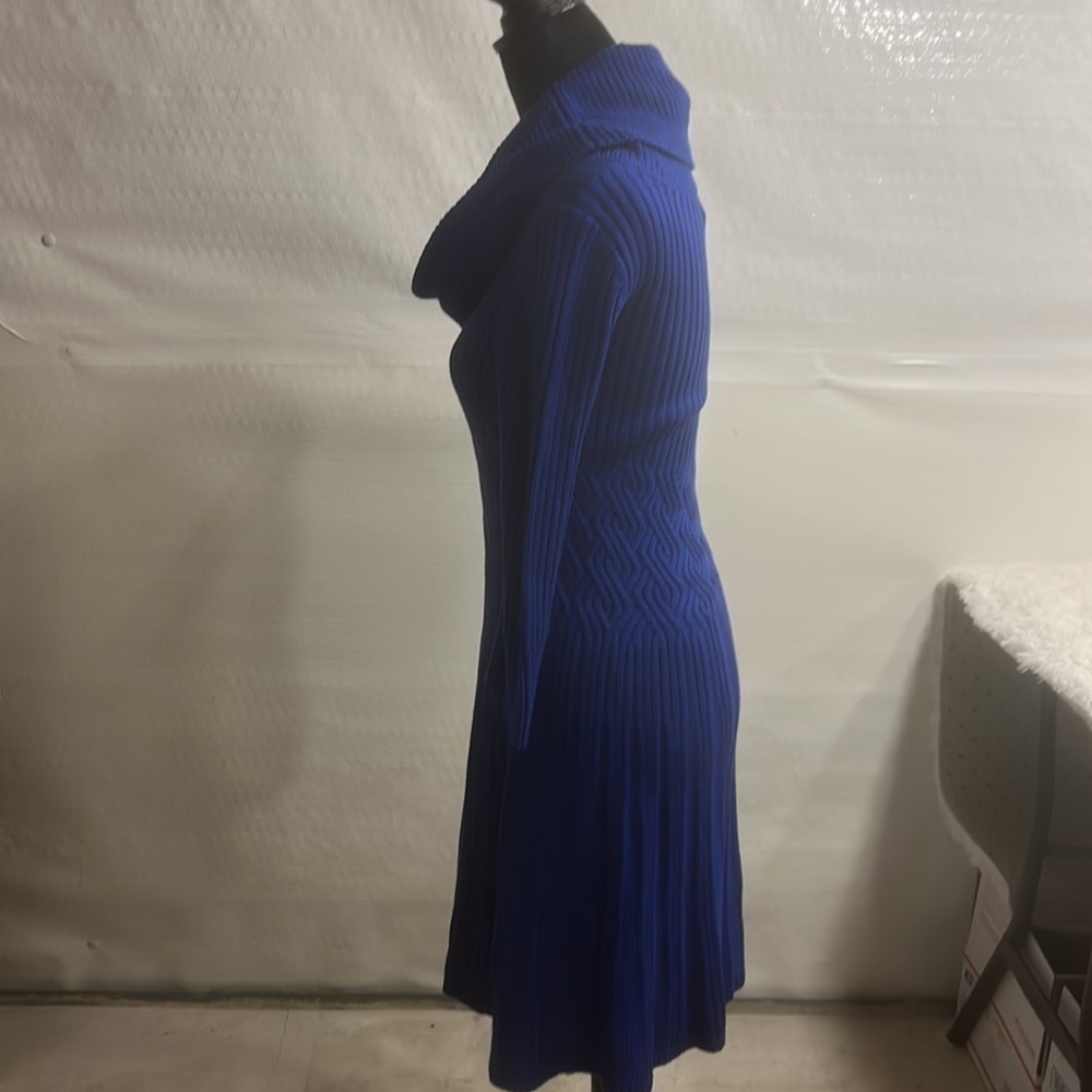 Eliza J Fit & Flare Cable Knit Solid Sweater Dress - Picture 4 of 7